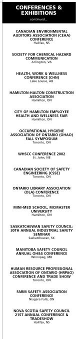 Conferences and Exhibitions, continued