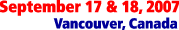 September 17 & 18, 2007