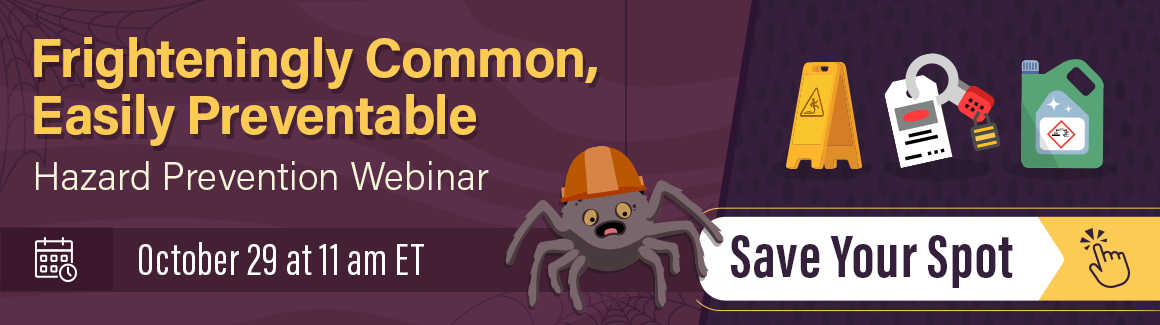 Free webinar: Learn about slips and trips, lockout/tagout and chemical safety