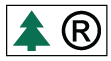 White label with green fir tree