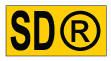 Yellow rectangle with SD letters