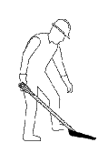 Proper standing for shovelling