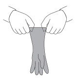 Figure 1 - Hold cuff as illustrated, with thumbs inside, stretch cuff slightly.