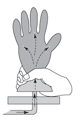 Figure 5 - Double roll cuff over and grip with right hand.