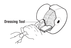 Support dressing tool so you can apply leverage without undue effort