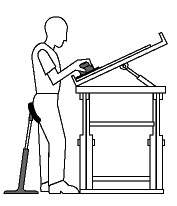 Figure 1c - Titled workstations reduce static load on the upper body