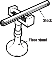 Support long stock with a floor stand