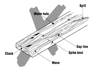 Do not use planks with large knots, worm holes, splits, etc.