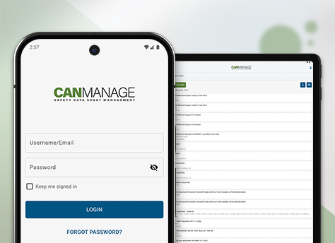 A screenshot of the CANManage App interface