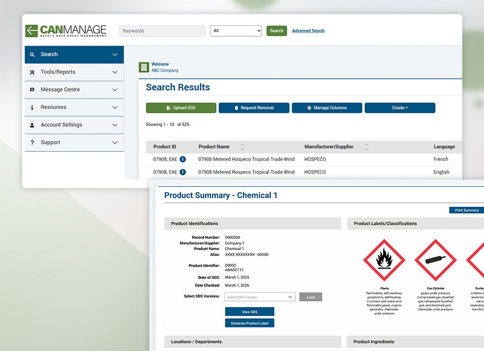A screenshot of the CANManage interface