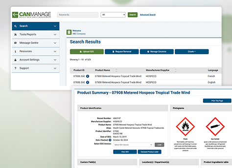 A screenshot of the CANManage interface