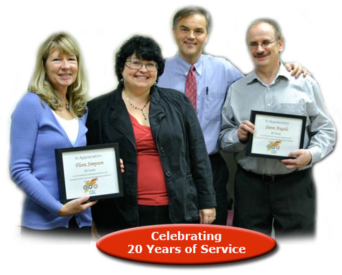 Picture of CCOHS employees recognized for 20 years of service to United Way