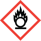 Flame over circle pictogram.