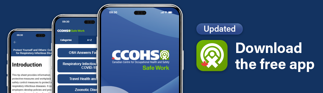 CCOHS Safe Work App banner